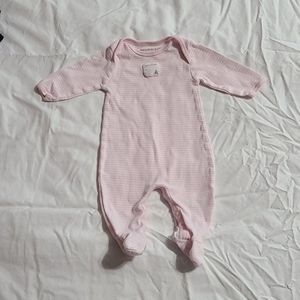 Burt's Bees Pink Striped Baby Footies, 0-3 mos